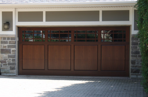 Custom wood doors offer by B & M Garage Door Inc