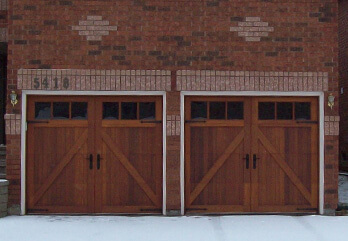 Two Custom Wood Doors - With Windows and Hardware