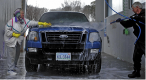 Men Washing a Car